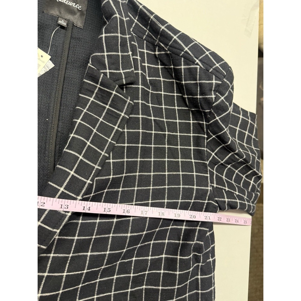 Madewell Waffleback Shaw Blazer Jacket Black White Windowpane Plaid NWT Sz L - Picture 5 of 15